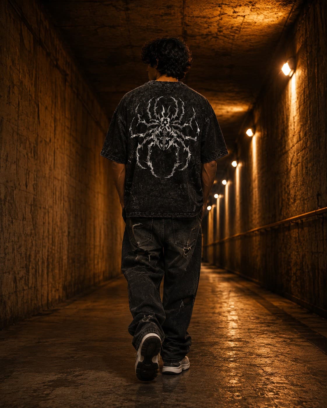 Widow Back Tee lifestyle editorial — OFFDUTY oversized graphic tee Pakistan